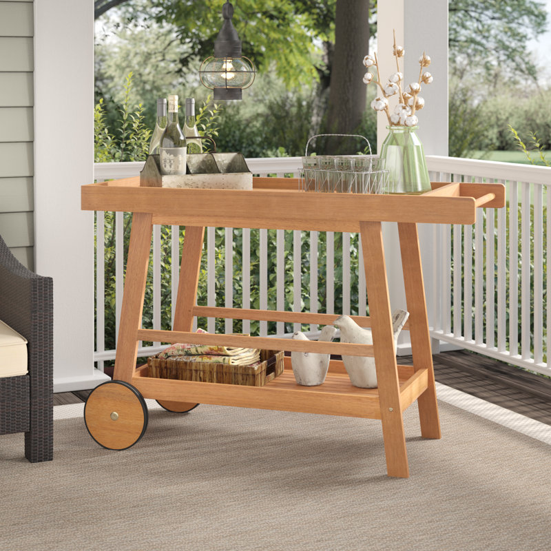 Laurel Foundry Modern Farmhouse Hugo Indoor/Outdoor Bar Serving Cart